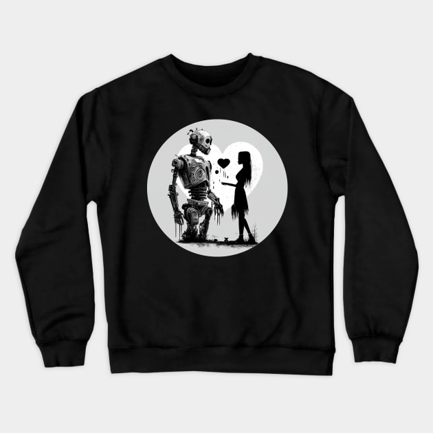 Robot Human Love Crewneck Sweatshirt by Designograph